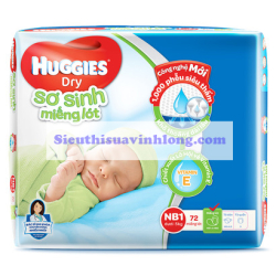 MIẾNG LÓT SƠ SINH HUGGIES NB1 - 72 MIẾNG (CHO BÉ DƯỚI 5KG)