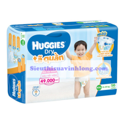 BỈM - TÃ QUẦN HUGGIES SIZE XXL - 56 MIẾNG (CHO BÉ 15 - 25KG)