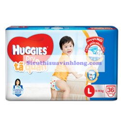 BỈM - TÃ QUẦN HUGGIES SIZE L - 36 MIẾNG (CHO TRẺ 9 - 14KG)