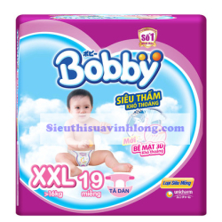 BỈM - TÃ DÁN BOBBY SIZE XXL - 19 MIẾNG SIÊU MỎNG (CHO TRẺ TRÊN 16KG)