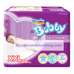 BỈM - TÃ DÁN BOBBY SIZE XXL - 20 MIẾNG SIÊU THẤM (CHO BÉ TRÊN 16KG)