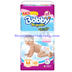 BỈM - TÃ QUẦN BOBBY SIZE M - 40 MIẾNG (CHO BÉ 6 - 10KG)