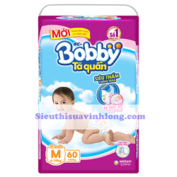 BỈM - TÃ QUẦN BOBBY SIZE M - 60 MIẾNG (CHO BÉ 6 - 10KG)