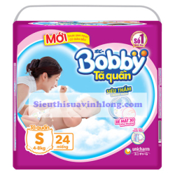 BỈM - TÃ QUẦN BOBBY SIZE S - 24 MIẾNG (CHO BÉ 4 - 8KG)