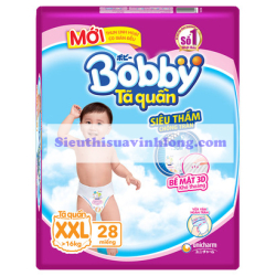 BỈM - TÃ QUẦN BOBBY SIZE XXL - 28 MIẾNG (CHO TRẺ TRÊN 16KG)